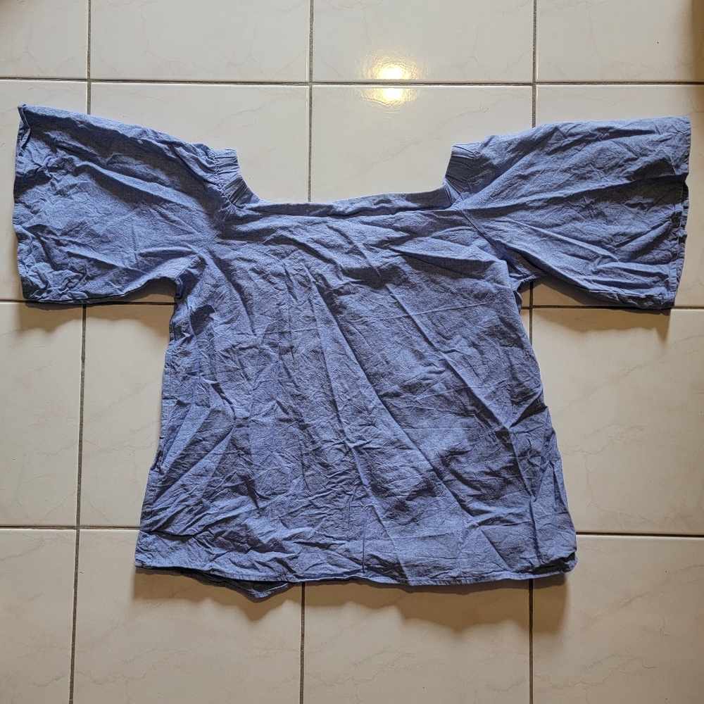 Womens short-sleeved top,off sholder,size M,blue,goldspark